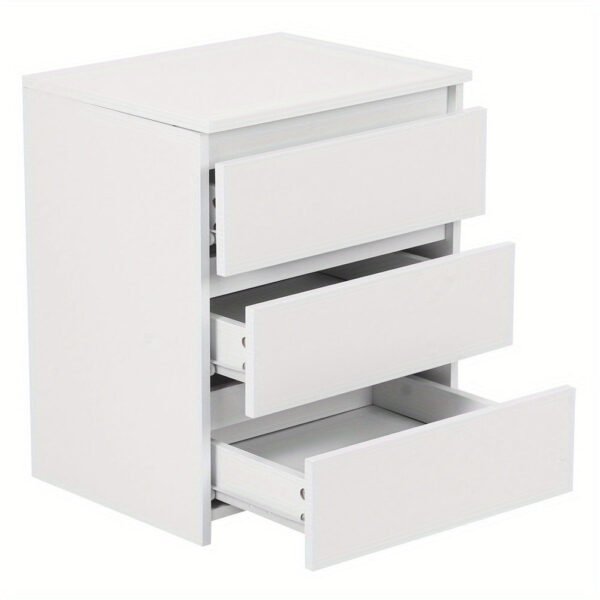 1713858358532-5263be30114f46c6934484efa081ec5b-goods.jpg White Modern Bedside Table Cabinet Nightstand with 3 Storage Drawers Bedroom Furniture