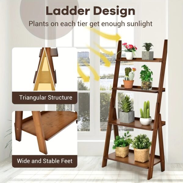 1pc-4-Tier-Bamboo-Ladder-Shelf-Bookcase-Storage-Organizer-Plant-Flower-Stand-Bedroom-Living-Room-Storage_d0e429f3-2ff4-4474-a538-197aaf08e3d5.jpg 1pc 4-Tier Bamboo Ladder Shelf, Bookcase Storage Organizer, Plant Flower Stand, Bedroom Living Room Storage Rack, Home Storage A