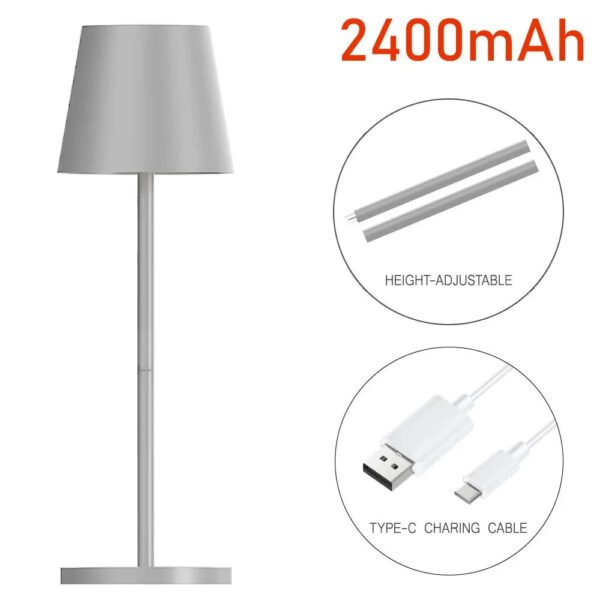 2400mAh Simple LED Rechargeable Touch Table Lamp Three Colors Bedside Creative Ambient Light Bar Outdoor Decoration Night Light