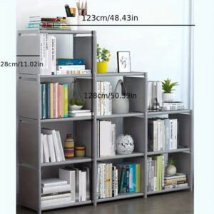3482915e-fbc3-11ed-96bc-0a580a698dd1.jpg 1pc Versatile 9-Layer Bookshelf - Modular Design, Space-Saving, Ideal for Living Room & Bedroom - Store Books, Clothes & More