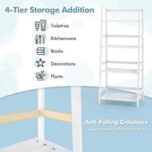 4-Tier-Bamboo-Bookshelf-Freestanding-Open-Bookcase-Book-Shelf-Multifunctional-Plant-Flower-Display-Stand-White-Ladder_7fd73817-94f1-4c65-a8ac-93992d5255c6.jpg 4 Tier Bamboo Bookshelf, Freestanding Open Bookcase Book Shelf Multifunctional Plant Flower Display Stand, White Ladder Shelf