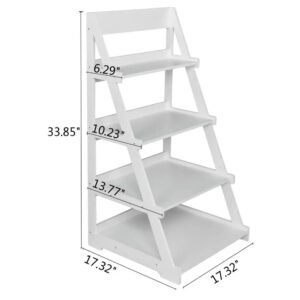 4-Tier-Ladder-Shelf-Bookcase-Home-Storage-Rack-Display-Shelf-Ladder-Style-Bookshelf-Accent-Furniture-for_13a3331a-1688-4bfd-99e0-2ed0575fee63.jpg 4 Tier Ladder Shelf Bookcase Home Storage Rack Display Shelf Ladder Style Bookshelf Accent Furniture for Office, Bedroom, Living