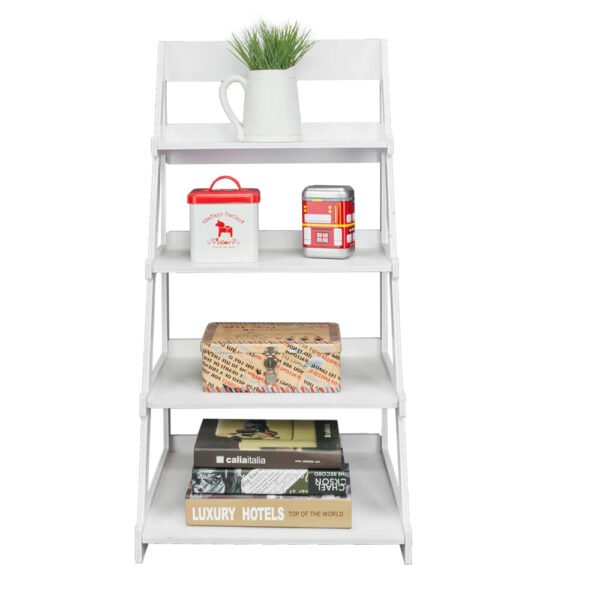 4-Tier-Ladder-Shelf-Bookcase-Home-Storage-Rack-Display-Shelf-Ladder-Style-Bookshelf-Accent-Furniture-for_7172c7d9-ab07-4684-b98b-00505330a5fe.jpg 4 Tier Ladder Shelf Bookcase Home Storage Rack Display Shelf Ladder Style Bookshelf Accent Furniture for Office, Bedroom, Living