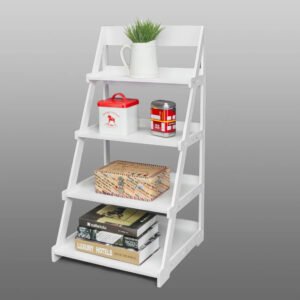 4-Tier-Ladder-Shelf-Bookcase-Home-Storage-Rack-Display-Shelf-Ladder-Style-Bookshelf-Accent-Furniture-for_84e1bc24-ac6d-4d48-9839-21710741beb6.jpg 4 Tier Ladder Shelf Bookcase Home Storage Rack Display Shelf Ladder Style Bookshelf Accent Furniture for Office, Bedroom, Living