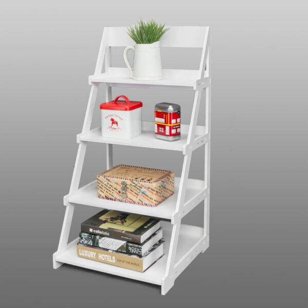 4-Tier-Ladder-Shelf-Bookcase-Home-Storage-Rack-Display-Shelf-Ladder-Style-Bookshelf-Accent-Furniture-for_84e1bc24-ac6d-4d48-9839-21710741beb6.jpg 4 Tier Ladder Shelf Bookcase Home Storage Rack Display Shelf Ladder Style Bookshelf Accent Furniture for Office, Bedroom, Living