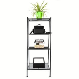 4-Tier Ladder Shelf Bookcase, Multipurpose Iron Widen Ladder Bookshelf Plant Storage Organizer Rack, Display Rack for Home