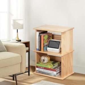 41FBbwVj5KL._AC_UY879.jpg Storage Shelf, 2-Tier Open Bookcase with Adjustable Storage Shelves, Floor Standing Unit, Bookshelf for Study, Living Room, Kids Room Decor, Kitchen,Bathroom, Natural