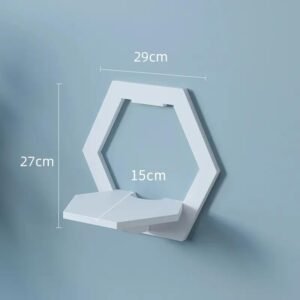 Wall-Mounted Decorative Hexagon Storage Rack PVC Floating Shelves Flower-Shaped Home Storage for Room Decor