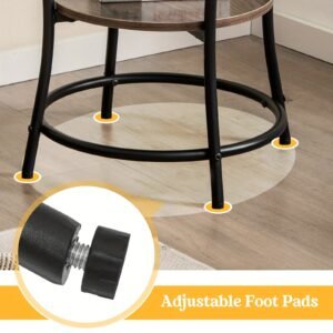 1pc Round 2-Tier End Table With Oak Wooden Surface And Sturdy Metal Frame, Modern Sofa Side Table, 21.5" Diameter Nightstand, Ideal For Living Room & Bedroom Storage, Home Decor