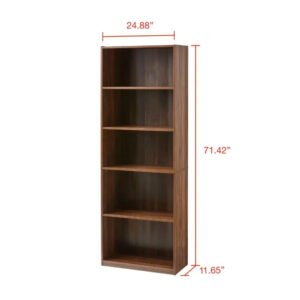 5-Shelf-Bookcase-with-Adjustable-Shelves-Canyon-Walnut-Open-Storage-Book-Shelves-for-Living-Room-Bedroom_a86ffa05-7c1d-4a55-b4d1-924266783ebd.jpg 5-Shelf Bookcase with Adjustable Shelves, Canyon Walnut Open Storage Book Shelves for Living Room Bedroom