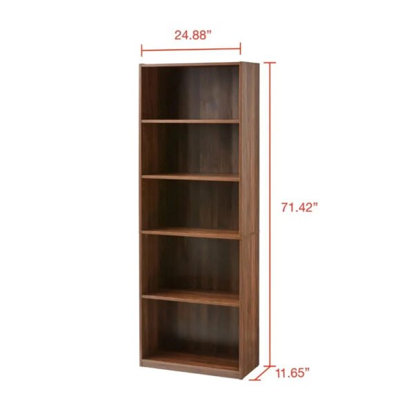 5-Shelf-Bookcase-with-Adjustable-Shelves-Canyon-Walnut-Open-Storage-Book-Shelves-for-Living-Room-Bedroom_a86ffa05-7c1d-4a55-b4d1-924266783ebd.jpg 5-Shelf Bookcase with Adjustable Shelves, Canyon Walnut Open Storage Book Shelves for Living Room Bedroom
