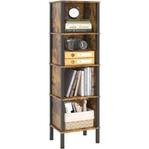 5-Tier-Narrow-Bookshelf-4-Cube-Bookcase-Slim-Corner-Open-Display-Storage-Shelf-for-Small-Space_57316c97-7b89-43b1-8123-afe87aef4b03.jpg 5 Tier Narrow Bookshelf, 4 Cube Bookcase, Slim Corner Open Display Storage Shelf for Small Space, Living Room, Office