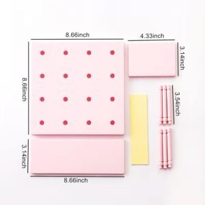 Pegboard Shelf Set with Hooks,Small Plastic Floating Shelves Wall Organizer for Desk, Office, Bathroom, Entryway and Kitchen, No Drilling