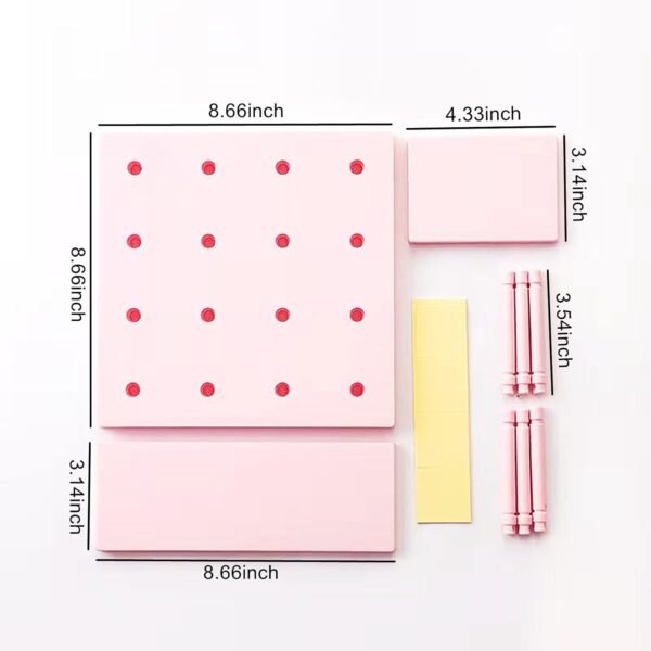 Pegboard Shelf Set with Hooks,Small Plastic Floating Shelves Wall Organizer for Desk, Office, Bathroom, Entryway and Kitchen, No Drilling