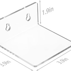 51_abbZ2h5L._AC_SL1500.jpg Acrylic Small Adhesive Wall Shelves,Mini Floating Shelves,Acrylic Display Shelves,Ledges for Pop Figures,Plant,Picture Photo Modern Wall for Bedroom Decor Living Room