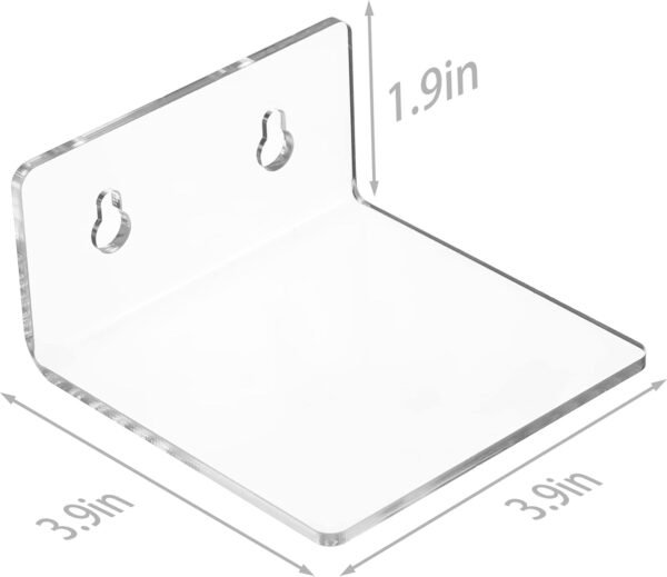 51_abbZ2h5L._AC_SL1500.jpg Acrylic Small Adhesive Wall Shelves,Mini Floating Shelves,Acrylic Display Shelves,Ledges for Pop Figures,Plant,Picture Photo Modern Wall for Bedroom Decor Living Room