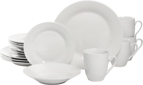 10 Strawberry Street Simply Coupe 16 Piece Dinnerware Set, White - SM-1600-CP-SW