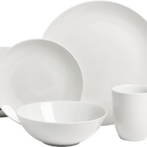 10 Strawberry Street Simply Coupe 16 Piece Dinnerware Set, White - SM-1600-CP-SW