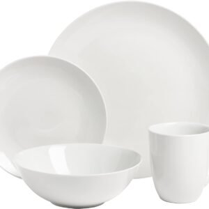 10 Strawberry Street Simply Coupe 16 Piece Dinnerware Set, White - SM-1600-CP-SW