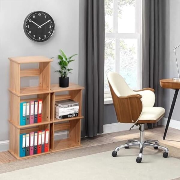 51lzv7XYOrL._AC_UY879.jpg Storage Shelf, 2-Tier Open Bookcase with Adjustable Storage Shelves, Floor Standing Unit, Bookshelf for Study, Living Room, Kids Room Decor, Kitchen,Bathroom, Natural