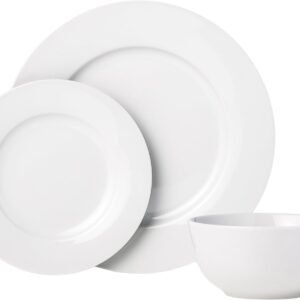 51r4CeiP8yL._AC_SL1500.jpg Amazon Basics 18-Piece Kitchen Dinnerware Set, Plates, Dishes, Bowls, Service for 6 - White