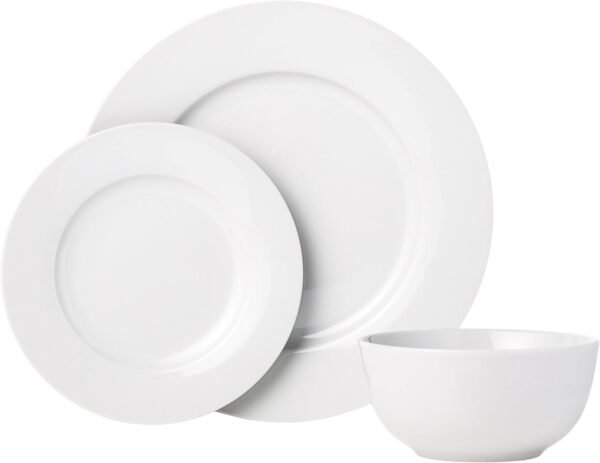 51r4CeiP8yL._AC_SL1500.jpg Amazon Basics 18-Piece Kitchen Dinnerware Set, Plates, Dishes, Bowls, Service for 6 - White