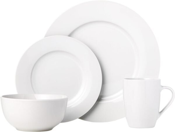 51wOqkERyNL._AC_SL1500.jpg Amazon Basics 16-Piece Porcelain Kitchen Dinnerware Set with Plates, Bowls and Mugs, Service for 4 - White