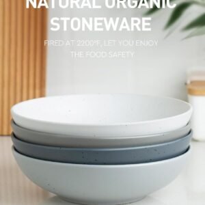 61KnBDFxAFL._AC_SL1500.jpg famiware Moon Pasta Bowls Set of 4, Large Salad Bowls, 8.75 Inch Ceramic Bowls for Serving Dinner, Microwave and Dishwasher Safe, Multi-color