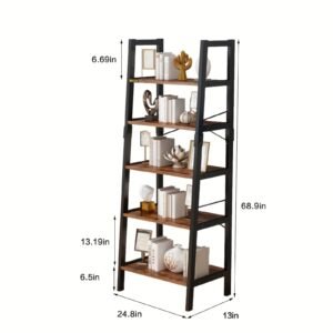 6cc955fc-43a3-452b-89bd-c0f594405800-1.jpg 5 Tier Bookcase Bookshelf 68.9 IN Tall Bookcase Shelf Storage Organizer Modern Book Shelf Freestanding Storage Shelving Unit