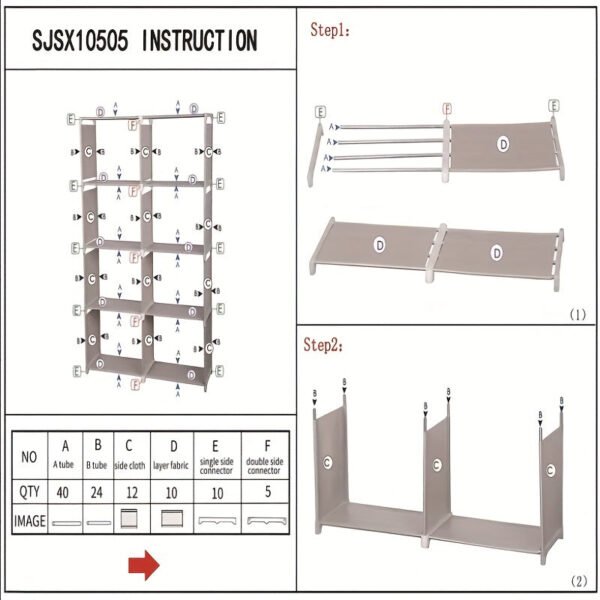 708459edfd8186f8b0f1bfd35d4ce305.jpg 1pc Versatile 9-Layer Bookshelf - Modular Design, Space-Saving, Ideal for Living Room & Bedroom - Store Books, Clothes & More