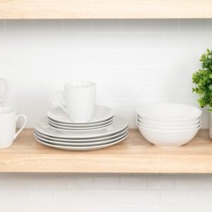 10 Strawberry Street Simply Coupe 16 Piece Dinnerware Set, White - SM-1600-CP-SW