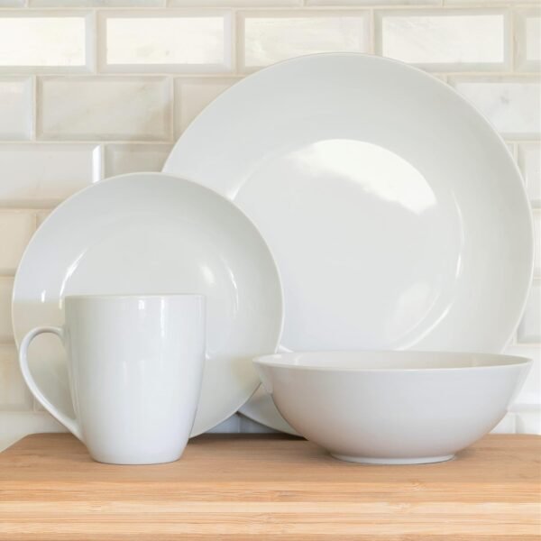 10 Strawberry Street Simply Coupe 16 Piece Dinnerware Set, White - SM-1600-CP-SW