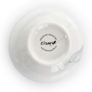 Elama Fine Round Gloss Dinnerware Dish Set, 16 Piece, Black and White Marble