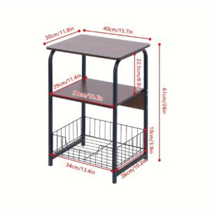 71f99711-2750-4375-a80d-c376930b1d04-1.jpg 3 Tiers End Table Side Table Bedside Table Nightstand with Storage Shelf and Basket for Living Room Bedroom Kitchen and Office, Sofa Table Coffee Table