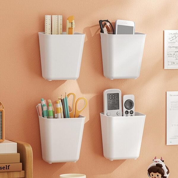 71fgACYKyQL._AC_SL1500.jpg Topyond Adhesive Wall Mounted Organizer, Compact Floating Shelf for No Drilling, Pen, Remote Controller, Cellphone Holder, Wall Storage for Home, Office