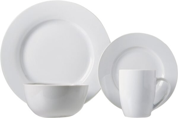 71k9aAw6nVL._AC_SL1500.jpg Amazon Basics 16-Piece Porcelain Kitchen Dinnerware Set with Plates, Bowls and Mugs, Service for 4 - White