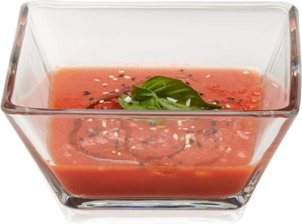 71pTYEmRCqL._AC_SL1500_4b0f7dfb-d5f5-4430-b99e-a2f0aa2f0552.jpg Libbey Tempo Glass Dinnerware Set, Sleek Square Clear Glass Plates and Bowls Set of 12, Dishwasher Safe Glass Dishes Set for Dinners and Parties