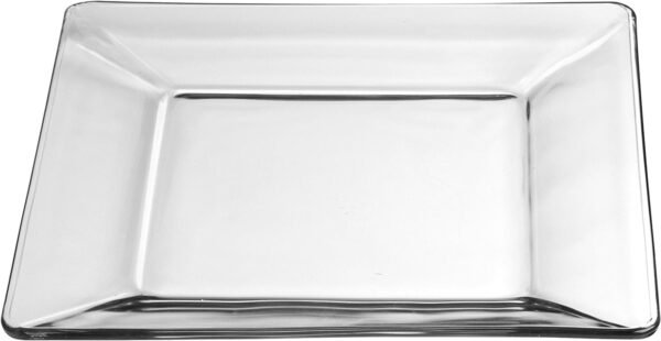 71w_hSC3f9L._AC_SL1500_ffa4b436-265f-4c53-96aa-2a0dfb48e432.jpg Libbey Tempo Glass Dinnerware Set, Sleek Square Clear Glass Plates and Bowls Set of 12, Dishwasher Safe Glass Dishes Set for Dinners and Parties