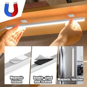 LED Under Cabinet Lighting, Under Cabinet Lights with USB Powered Under Cabinet Lights for Closet Light Bar Under Counter Lighting Work Tables Student Dormitory (Include AC Power Plug)