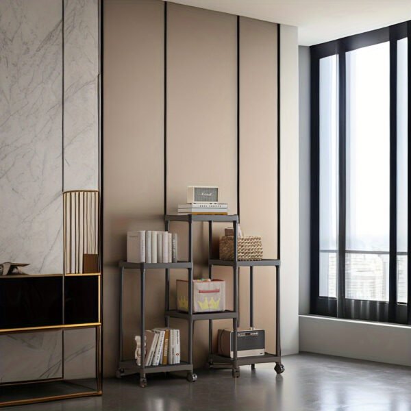 7f133529-3420-450f-a382-eda15938e718.jpg 1pc 6-Tier Storage Shelf Unit, Black Plastic Modular Bookcase Organizer, Versatile Shelving Rack, For Home & Office Use