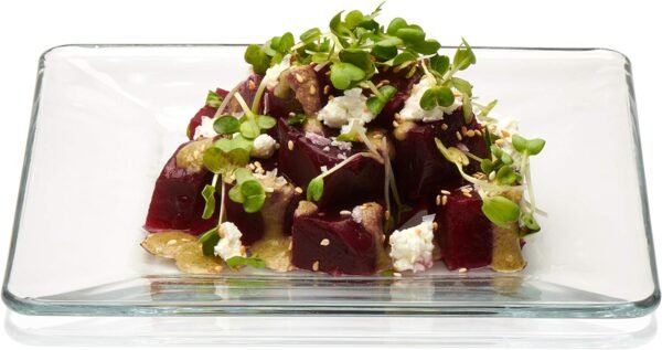 81cPa0Ky-bL._AC_SL1500_8db524ec-1aa1-45c6-b0b0-c438d6a51f4e.jpg Libbey Tempo Glass Dinnerware Set, Sleek Square Clear Glass Plates and Bowls Set of 12, Dishwasher Safe Glass Dishes Set for Dinners and Parties