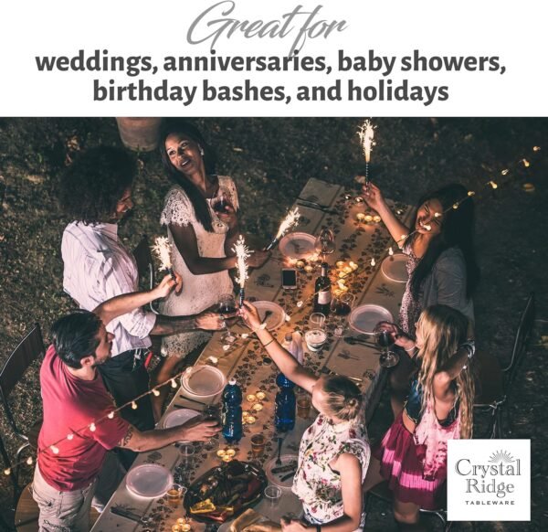 60-Piece Plastic Plates Set Premium 30 Dinner Plates & 30 Salad Plates Pack, Disposable Plates for Party - White Plastic Wedding Plates with Rose Gold Rim