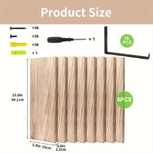 8pcs Floating Shelves,  Wall Shelves, Floating Shelf for Living Room, Bathroom and Bedroom Decor Easy To Install, Convenient For Classification, Quick To Pick Up, Stable And Reliable (Carbonized Black) 15.8x5.9in