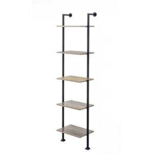 Bookshelf, 5-Tier Ladder Shelf, Book Storage Organizer Case Open Shelves, Tall Narrow Bookcase