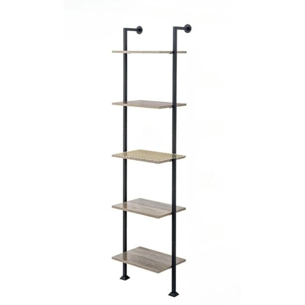 Bookshelf, 5-Tier Ladder Shelf, Book Storage Organizer Case Open Shelves, Tall Narrow Bookcase