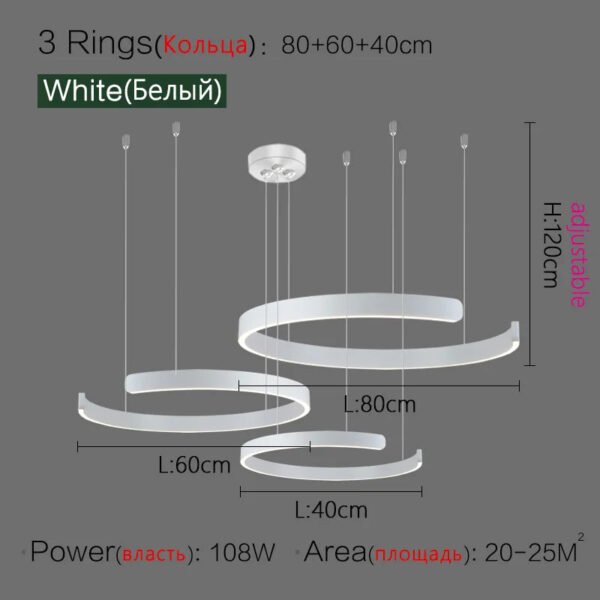 Ceiling chandelier Pendant light Chandeliers for dining room LED Bedroom living room nordic home decor Modern Round ring lamps
