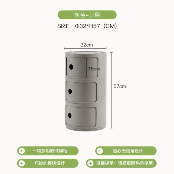 Circular Bedside Tables,Plastic Living Room TV Cabinets,Sofa Side,Multi-layer Storage Cabinet,Corner Table Furniture Customized