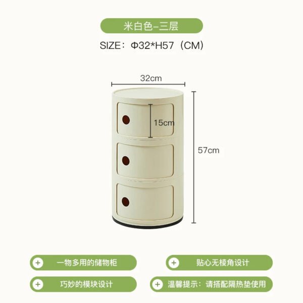 Circular Bedside Tables,Plastic Living Room TV Cabinets,Sofa Side,Multi-layer Storage Cabinet,Corner Table Furniture Customized