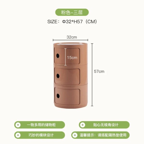 Circular Bedside Tables,Plastic Living Room TV Cabinets,Sofa Side,Multi-layer Storage Cabinet,Corner Table Furniture Customized