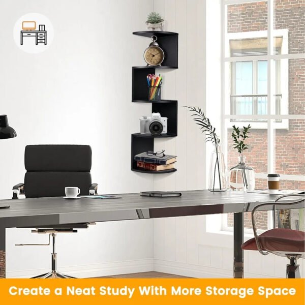 Corner-Bookshelf-Rustic-Wood-Wall-Mount-Corner-Storage-Shelves-Easy-to-Assemble-Floating-Wall-Shelf-5_905ec666-2166-47ce-943f-c95c851c9194.jpg Corner Bookshelf, Rustic Wood Wall Mount Corner Storage Shelves, Easy-to-Assemble Floating Wall Shelf, 5-Tier Corner Shelves